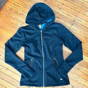 Lucy Activewear Navy Blue Zip-up Jacket w/Turquoise Interior